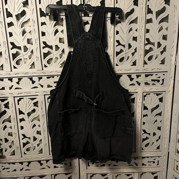 NOBO ADORABLE BLACK STRETCHY COTTON JEAN OVERALLS SHORTS - Picture 4 of 8